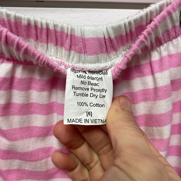 Ruffle bottom pink stripe girls pants size 6 - Picture 2 of 2